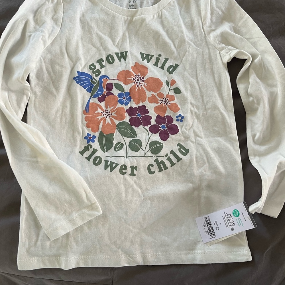 Carter's Cream 'Grow Wild Flower Child' Long Sleeve Tee